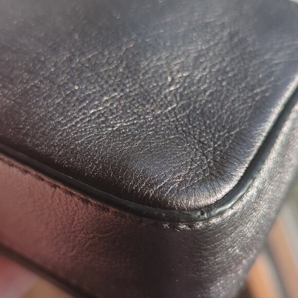 Coach Dinky Bag, Metallic Graphite Signature Leather EUC - Picture 15 of 16